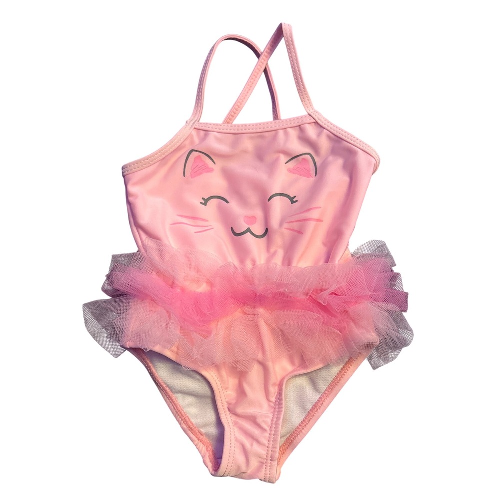 Healthtex Cat Tutu One Piece Swimsuit Mineral Pink Size 6-9M